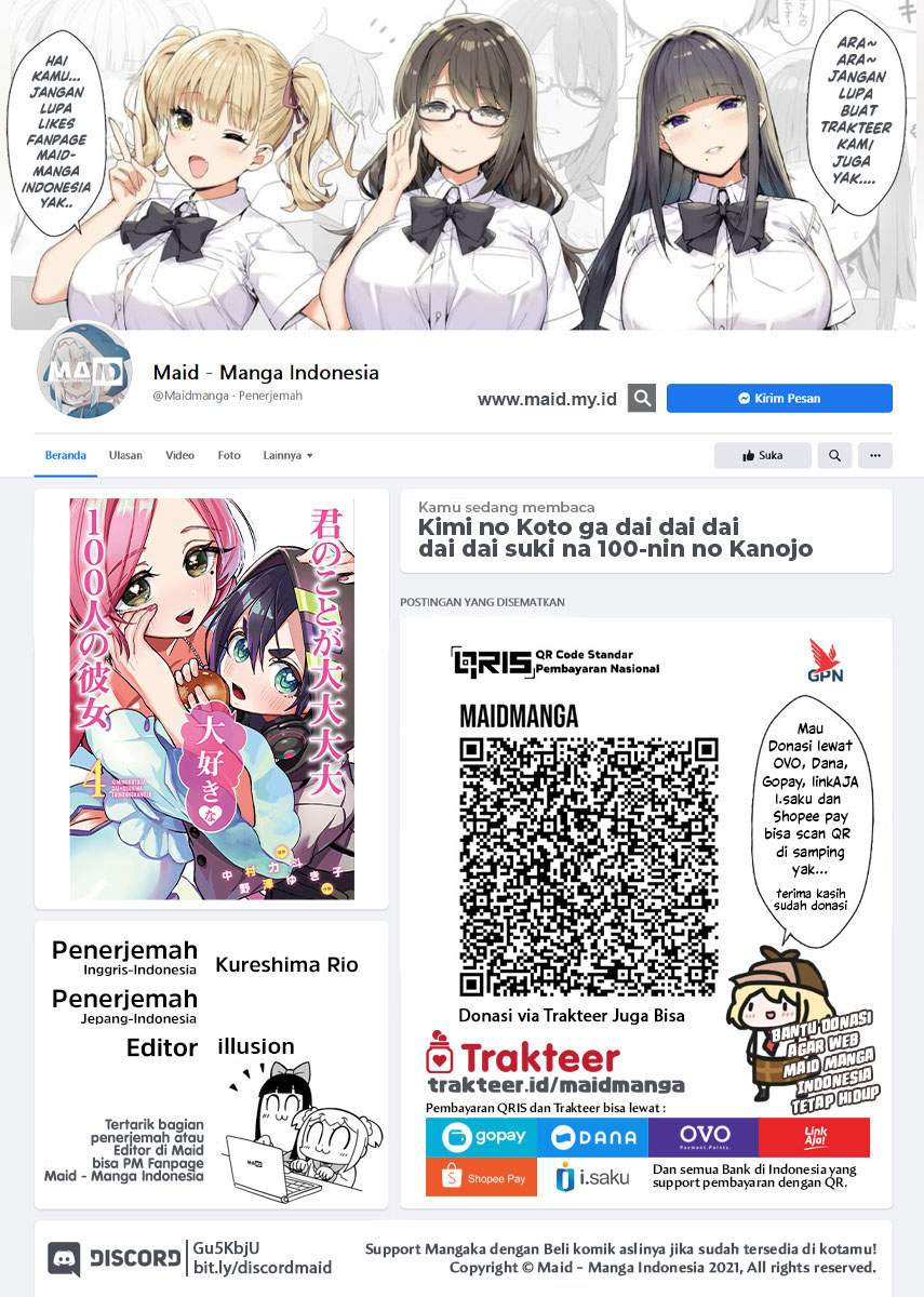 Kimi no Koto ga Dai Dai Dai Dai Daisuki na 100-ri no Kanojo Chapter 54 Bahasa Indonesia